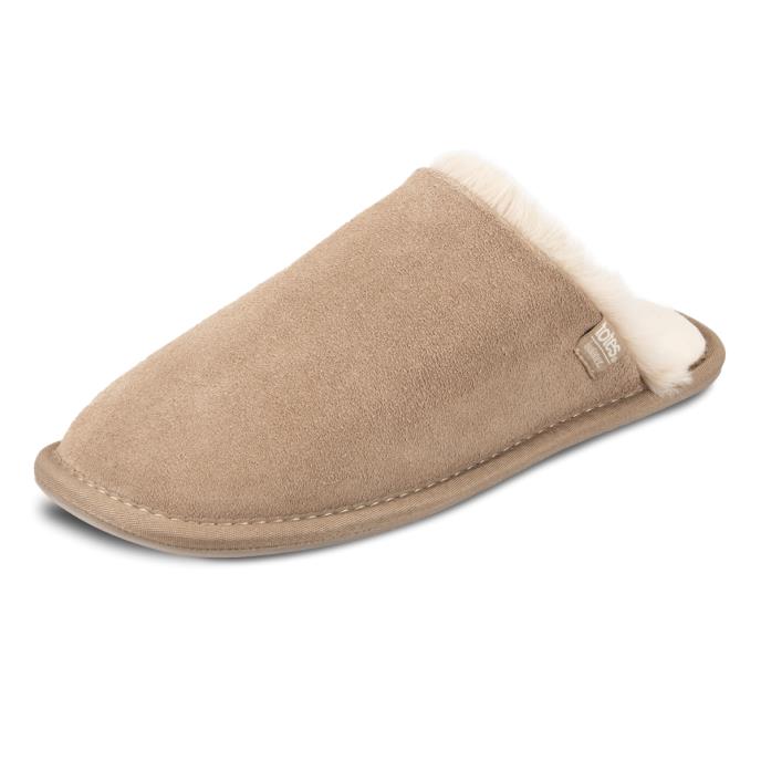 Isotoner® Ladies Real Suede Mule With Water Repellency Sand Extra Image 2